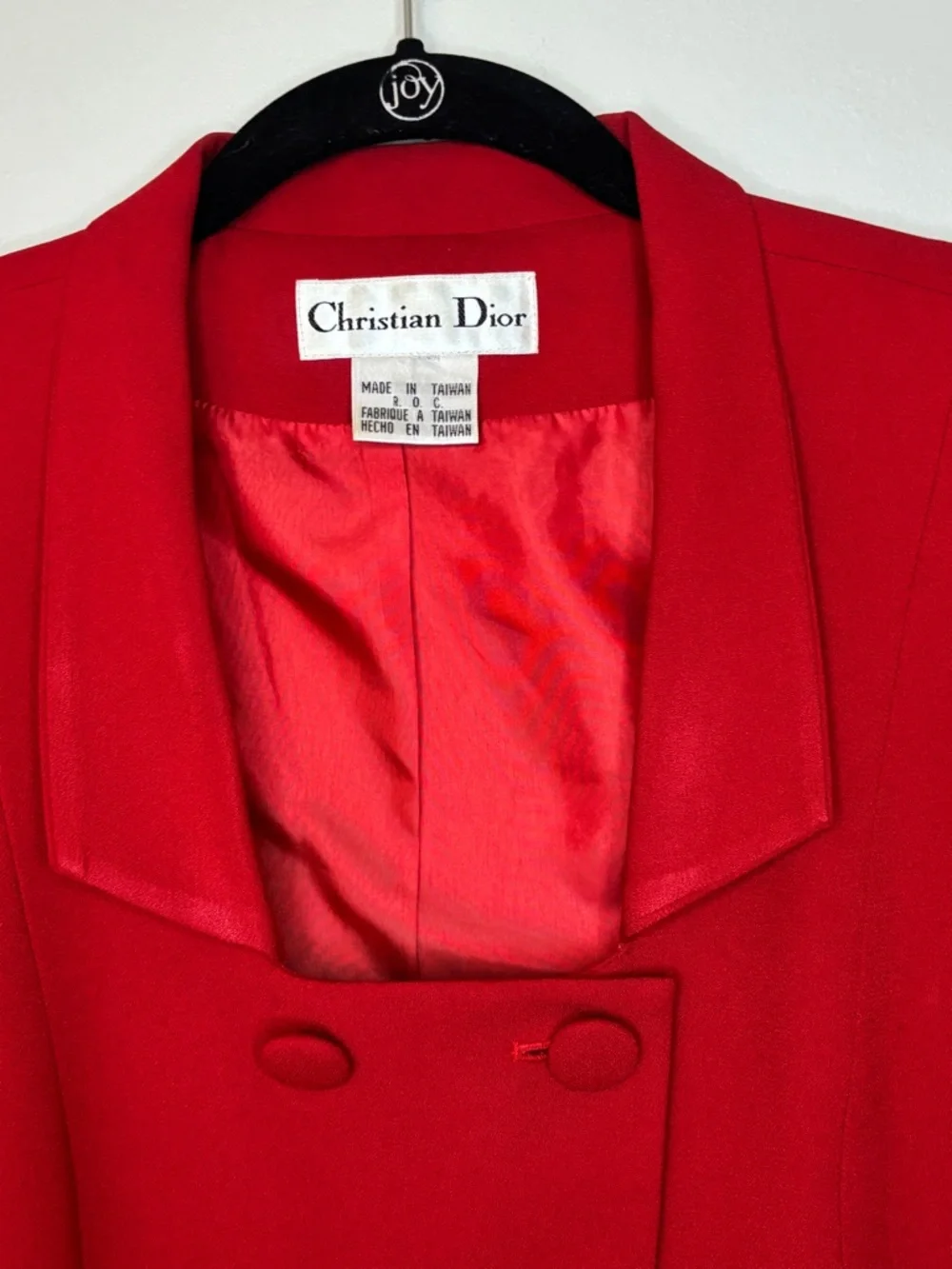 Vintage Christian Dior Red Power Blazer